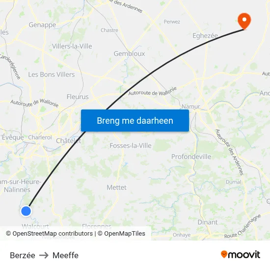 Berzée to Meeffe map