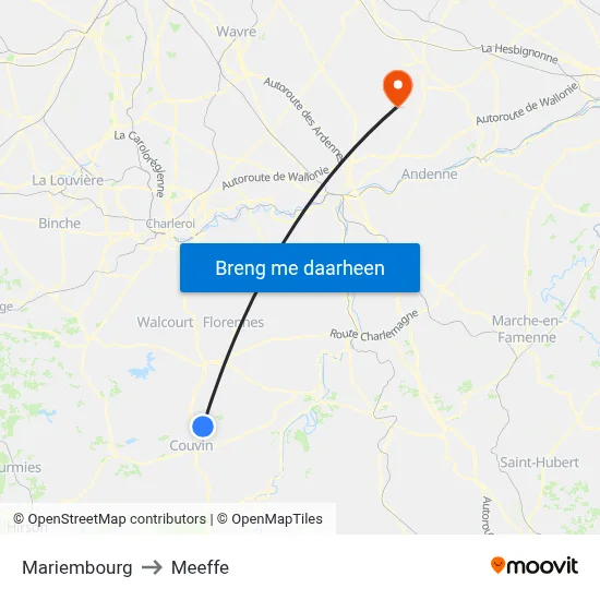 Mariembourg to Meeffe map