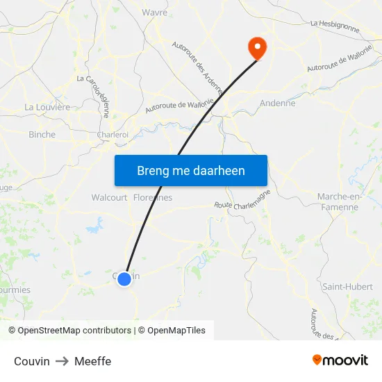 Couvin to Meeffe map