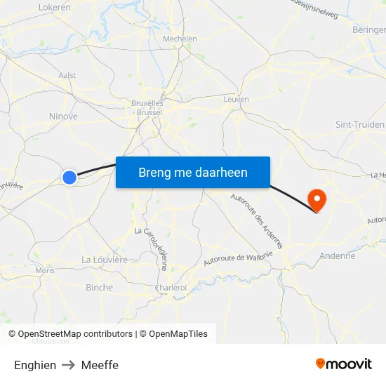Enghien to Meeffe map