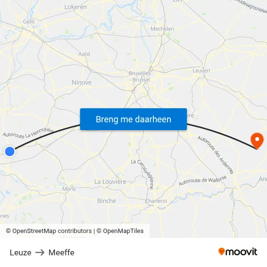Leuze to Meeffe map