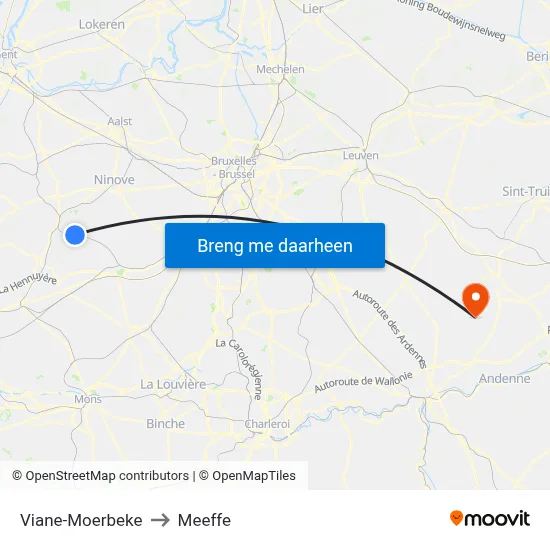 Viane-Moerbeke to Meeffe map