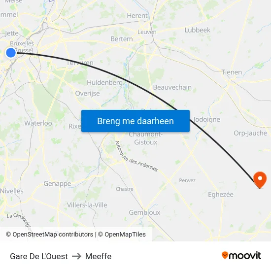 Gare De L'Ouest to Meeffe map