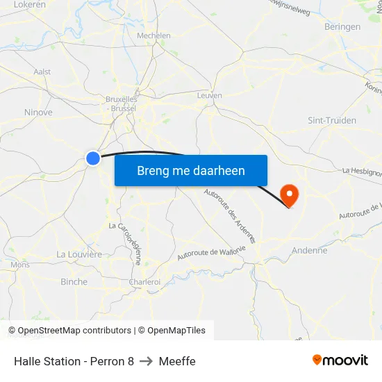Halle Station - Perron 8 to Meeffe map