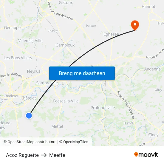 Acoz Raguette to Meeffe map