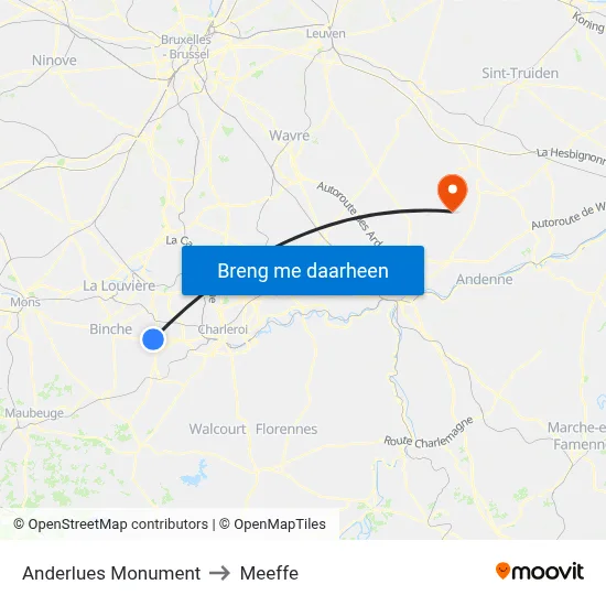 Anderlues Monument to Meeffe map