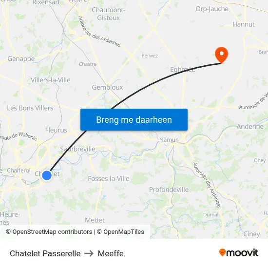 Chatelet Passerelle to Meeffe map