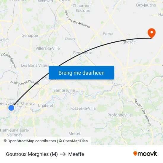 Goutroux Morgnies (M) to Meeffe map