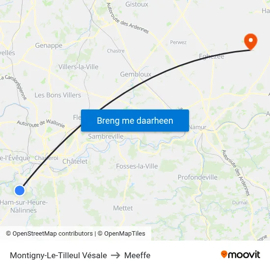 Montigny-Le-Tilleul Vésale to Meeffe map