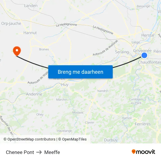 Chenee Pont to Meeffe map