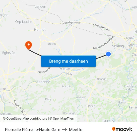 Flemalle Flémalle-Haute Gare to Meeffe map