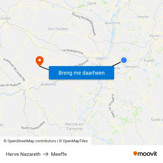 Herve Nazareth to Meeffe map