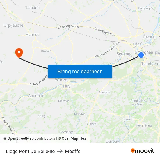 Liege Pont De Belle-Île to Meeffe map
