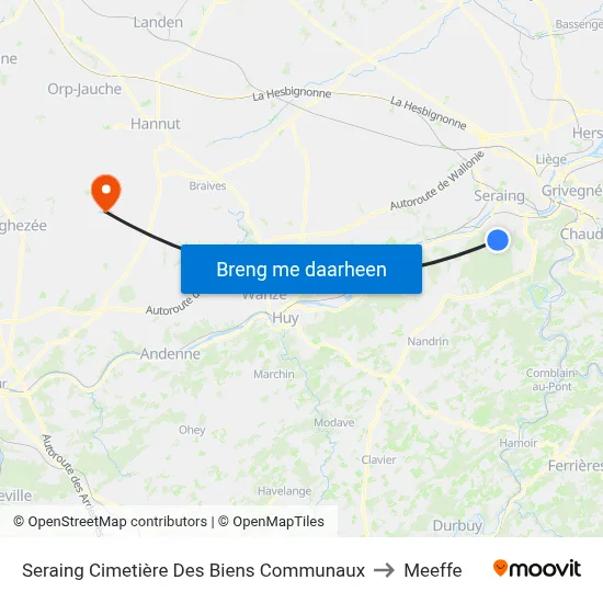 Seraing Cimetière Des Biens Communaux to Meeffe map