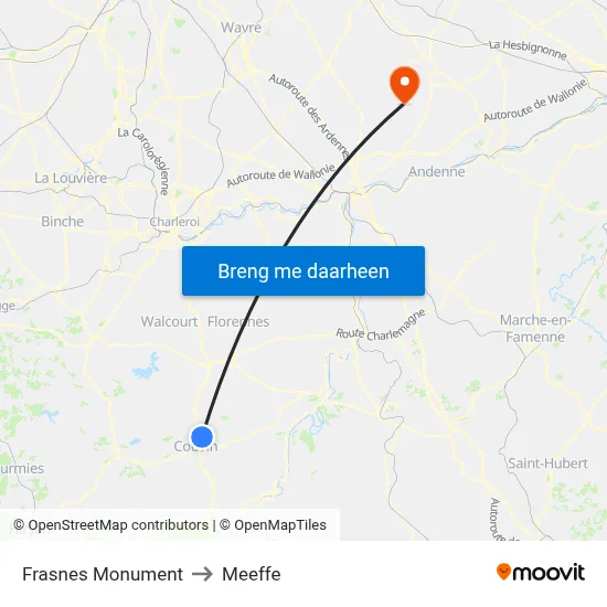 Frasnes Monument to Meeffe map