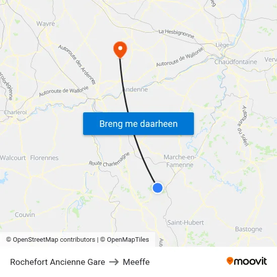 Rochefort Ancienne Gare to Meeffe map