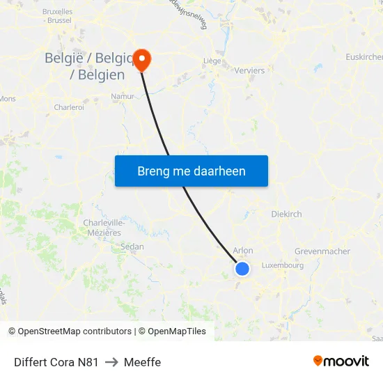 Differt Cora N81 to Meeffe map