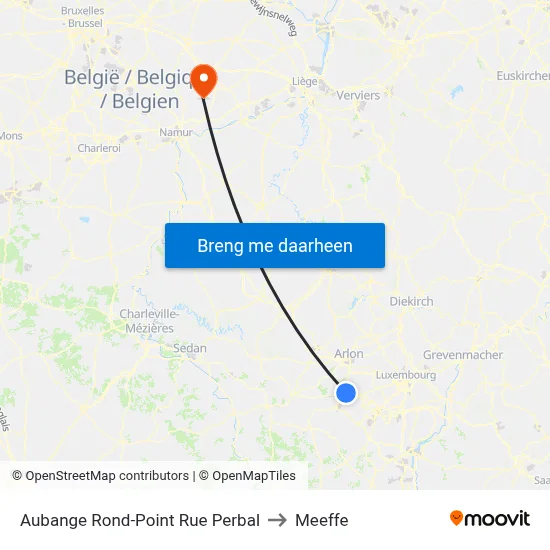 Aubange Rond-Point Rue Perbal to Meeffe map