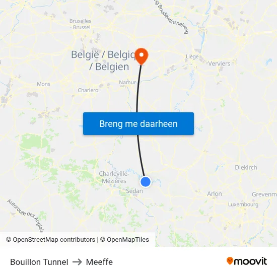 Bouillon Tunnel to Meeffe map