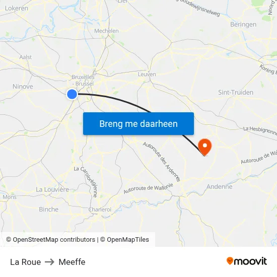 La Roue to Meeffe map