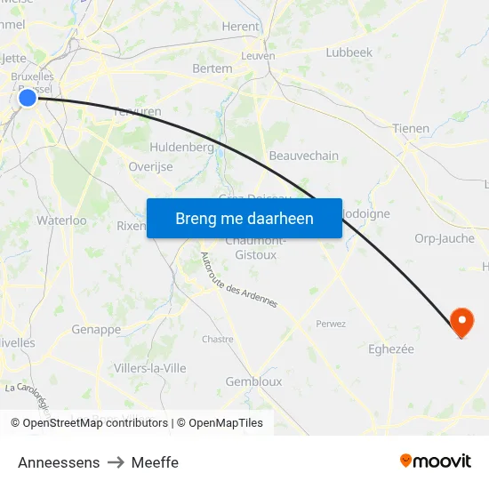 Anneessens to Meeffe map