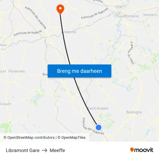 Libramont Gare to Meeffe map