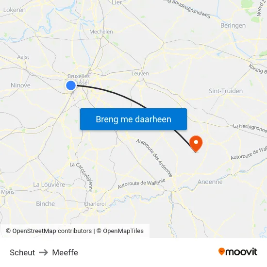 Scheut to Meeffe map