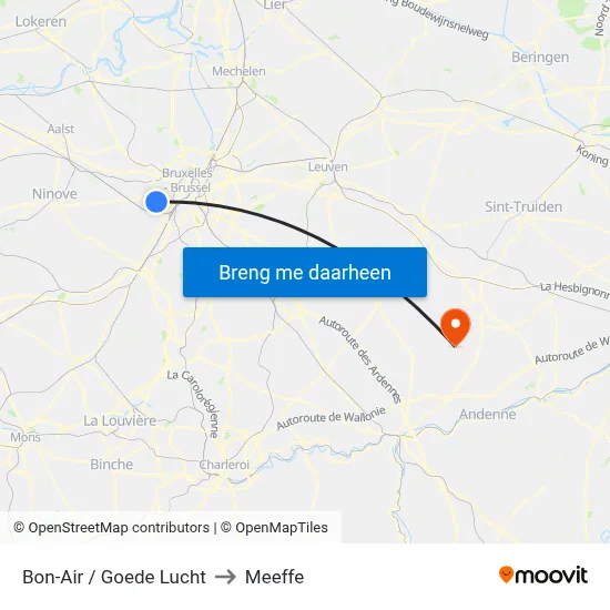 Bon-Air / Goede Lucht to Meeffe map