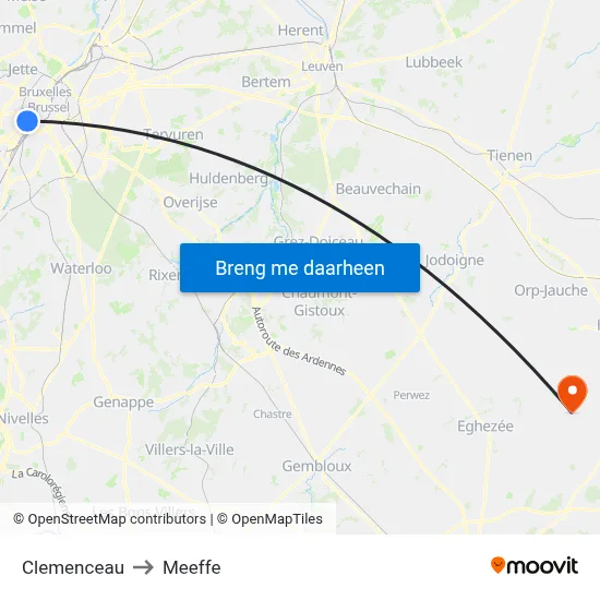 Clemenceau to Meeffe map