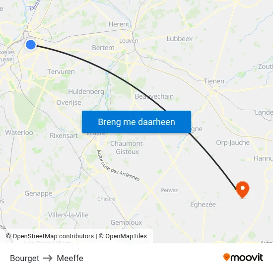Bourget to Meeffe map