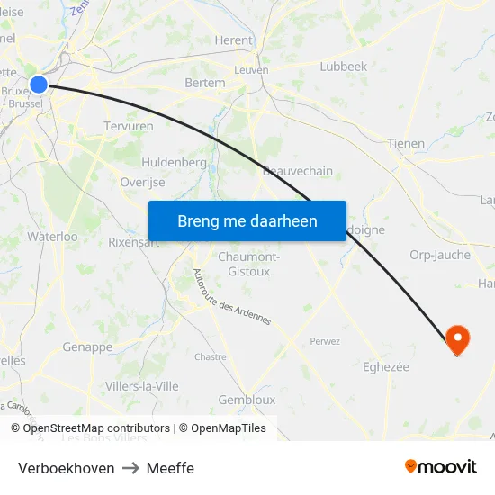Verboekhoven to Meeffe map
