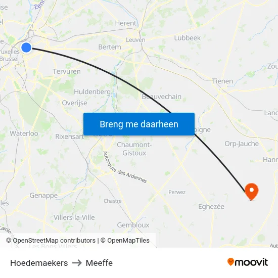 Hoedemaekers to Meeffe map