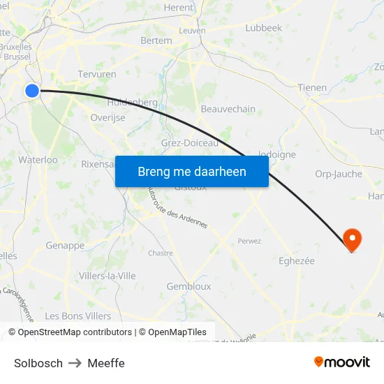 Solbosch to Meeffe map
