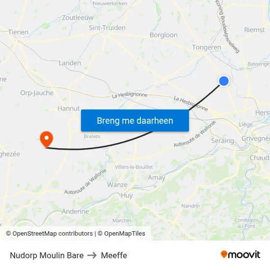 Nudorp Moulin Bare to Meeffe map