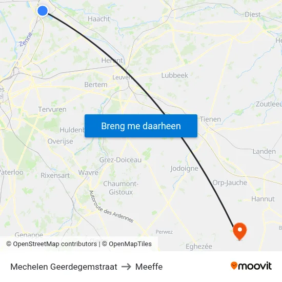 Mechelen Geerdegemstraat to Meeffe map