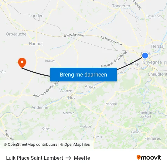 Luik Place Saint-Lambert to Meeffe map
