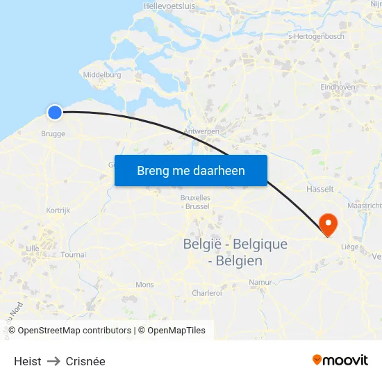 Heist to Crisnée map