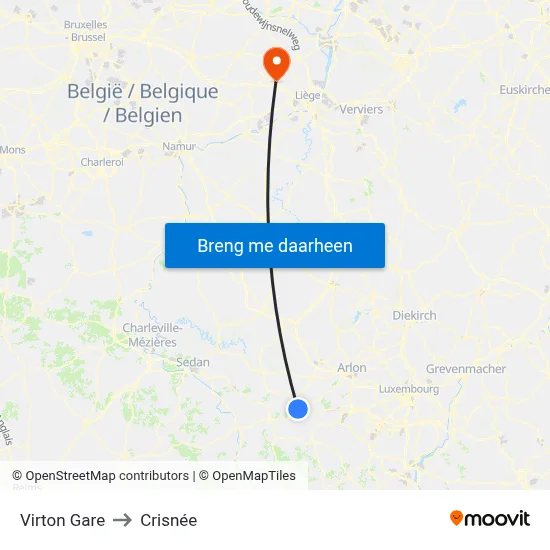 Virton Gare to Crisnée map