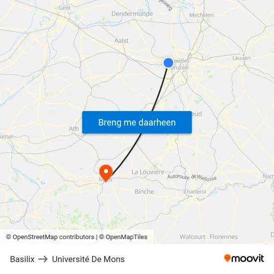 Basilix to Université De Mons map