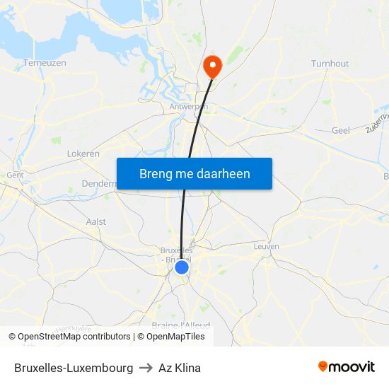 Bruxelles-Luxembourg to Az Klina map