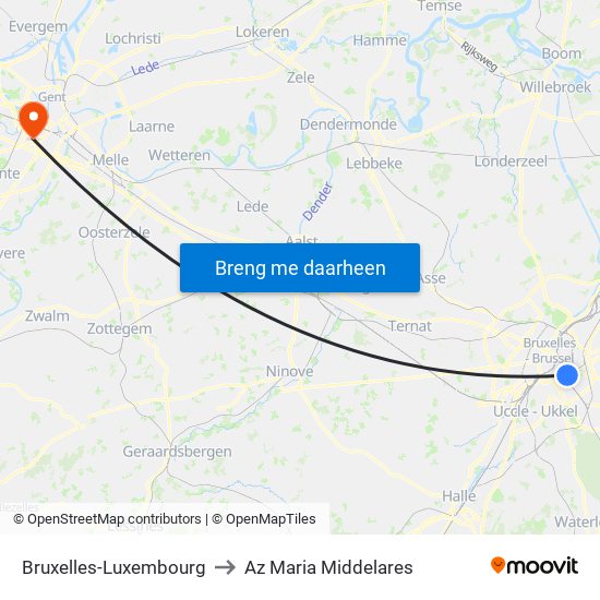 Bruxelles-Luxembourg to Az Maria Middelares map