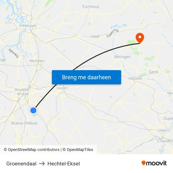 Groenendaal to Hechtel-Eksel map