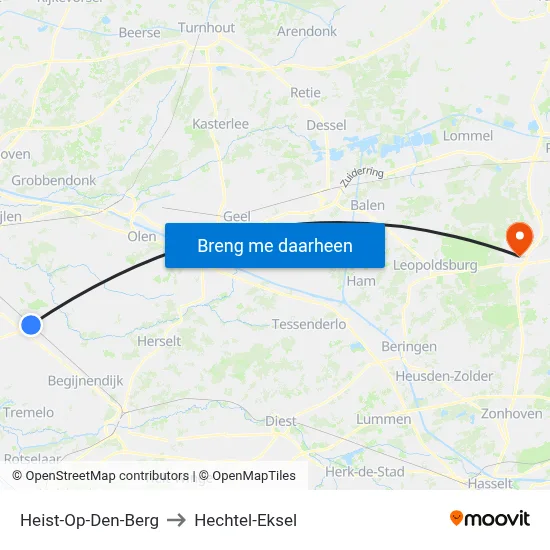 Heist-Op-Den-Berg to Hechtel-Eksel map