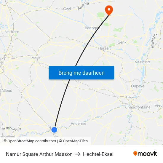Namur Square Arthur Masson to Hechtel-Eksel map