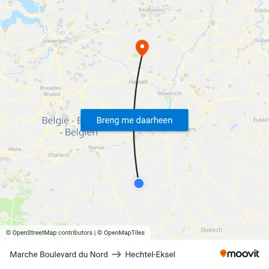 Marche Boulevard du Nord to Hechtel-Eksel map