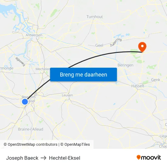 Joseph Baeck to Hechtel-Eksel map