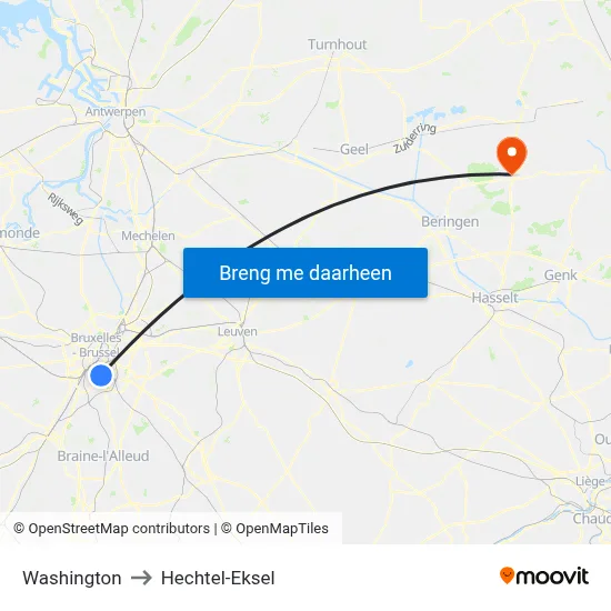 Washington to Hechtel-Eksel map