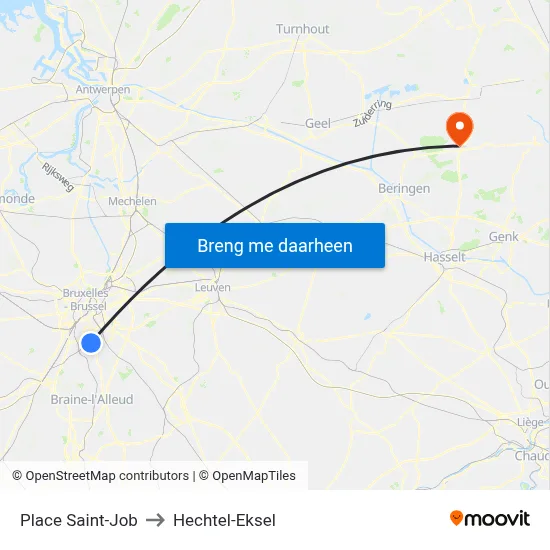 Place Saint-Job to Hechtel-Eksel map