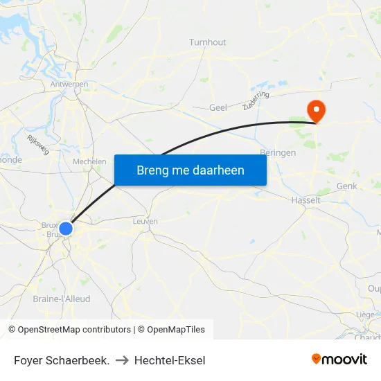 Foyer Schaerbeek. to Hechtel-Eksel map