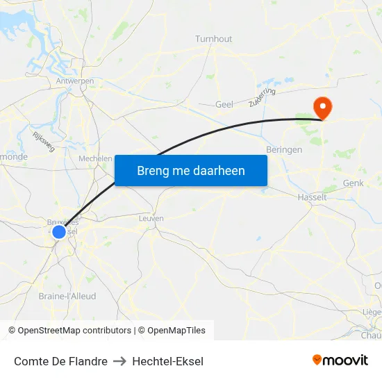 Comte De Flandre to Hechtel-Eksel map
